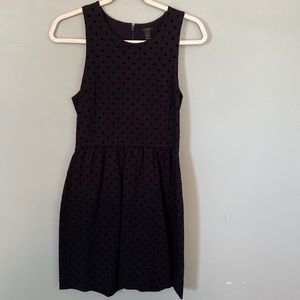 Jcrew black polka dot mini dress